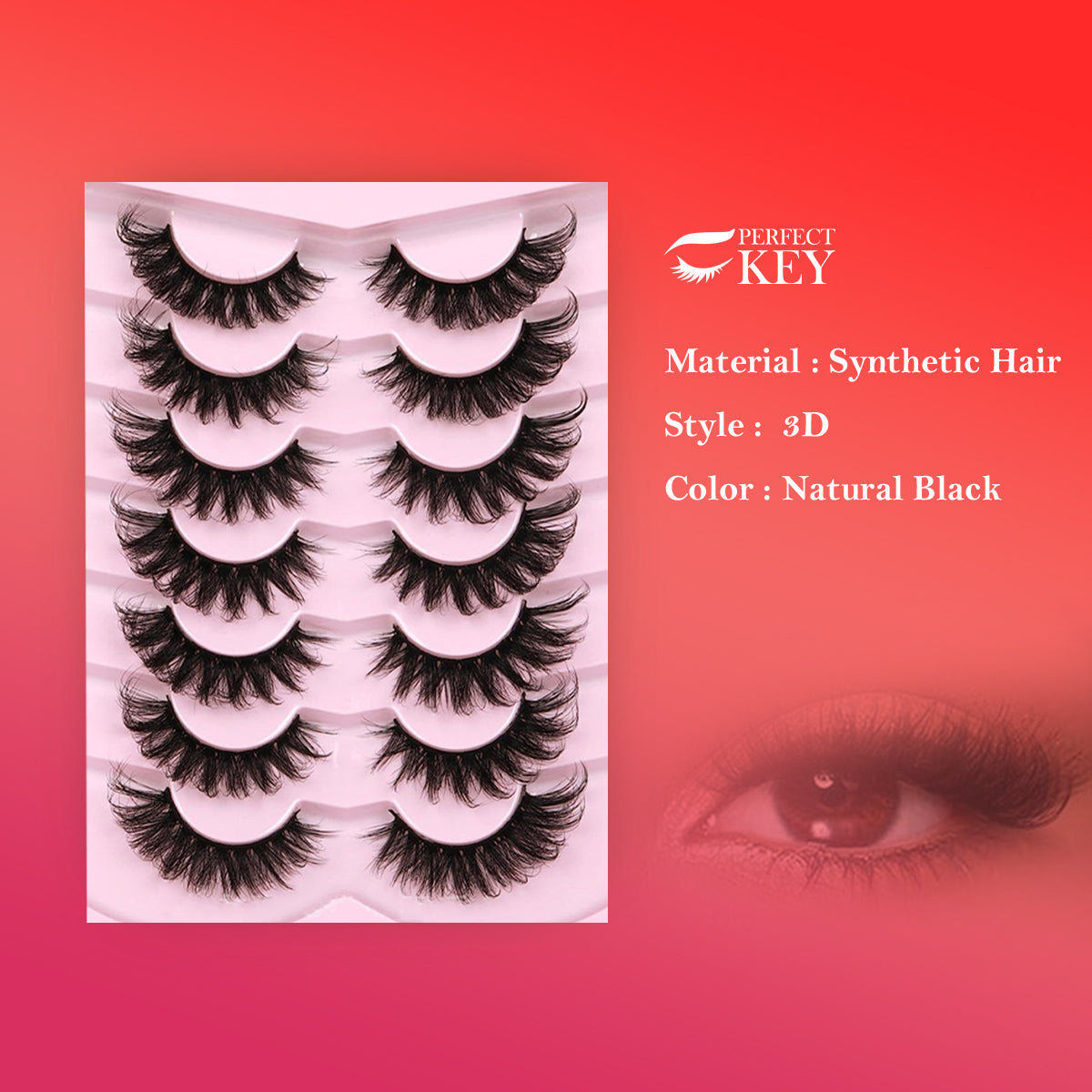 Mink Lashes Fluffy Cat Eye Lashes Wispy 6D Volume False Eyelashes that Look Like Extensions Thick Soft Curly Fake Lashes 7 Pairs Pack