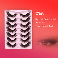Mink Lashes Fluffy Cat Eye Lashes Wispy 6D Volume False Eyelashes that Look Like Extensions Thick Soft Curly Fake Lashes 7 Pairs Pack