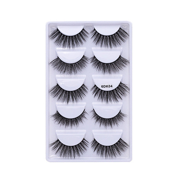 Five 3D pairs of European and American false mink hair thick curl eyelashes