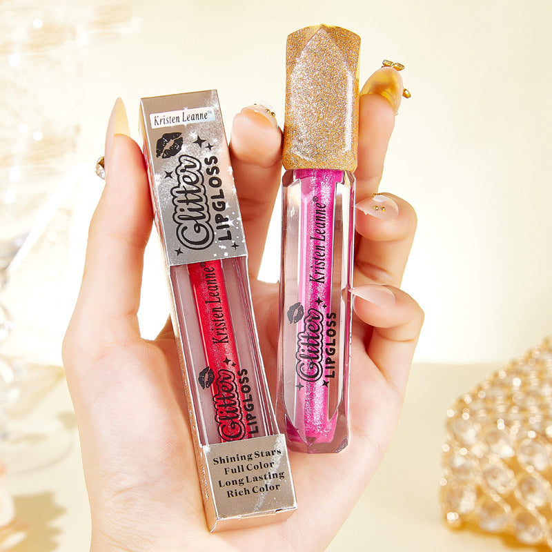 Perfectkey Glittei Lipgloss Shimmering Pearlized Glitter Lip Gloss Non-Stick Matte Lip Glaze