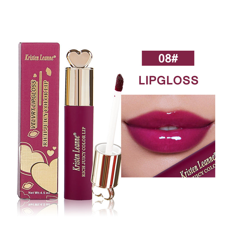Perfectkey 8 Color Liquid Lipstick Anti Gravity Mirror Lip Glaze Fixed Color Moisture Lasting Lip Gloss