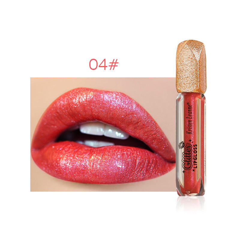 Perfectkey Glittei Lipgloss Shimmering Pearlized Glitter Lip Gloss Non-Stick Matte Lip Glaze
