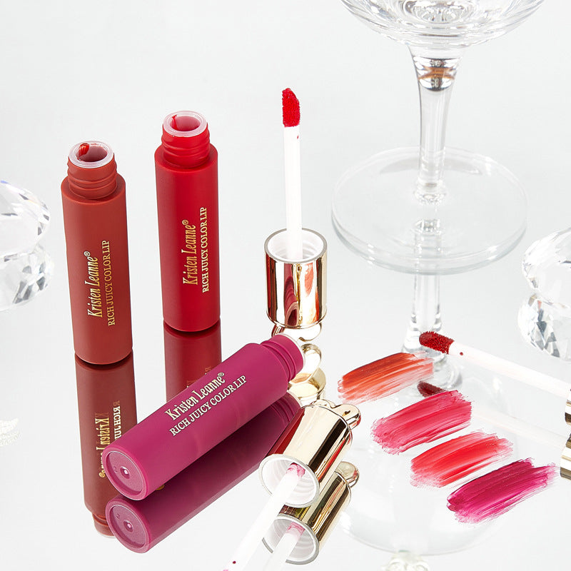 Perfectkey 8 Color Liquid Lipstick Anti Gravity Mirror Lip Glaze Fixed Color Moisture Lasting Lip Gloss