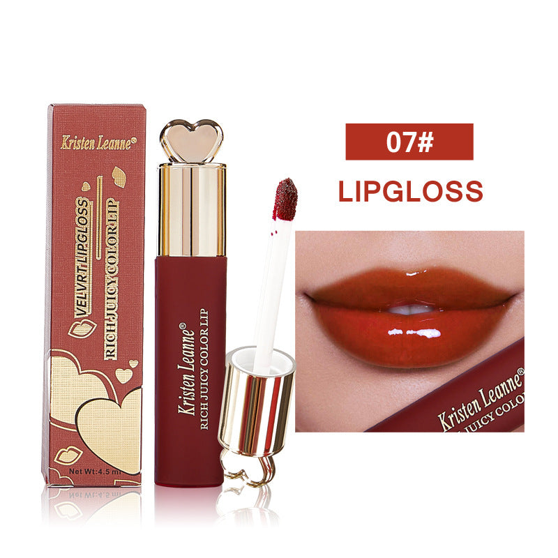 Perfectkey 8 Color Liquid Lipstick Anti Gravity Mirror Lip Glaze Fixed Color Moisture Lasting Lip Gloss