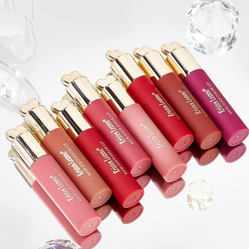 Perfectkey 8 Color Liquid Lipstick Anti Gravity Mirror Lip Glaze Fixed Color Moisture Lasting Lip Gloss
