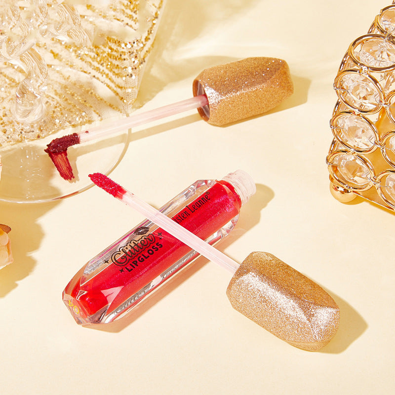 Perfectkey Glittei Lipgloss Shimmering Pearlized Glitter Lip Gloss Non-Stick Matte Lip Glaze